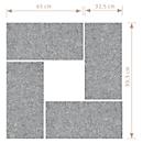 Akoestische wandelementen, 4 stuks, geluiddemper klasse C, bevestiging met magneetstrips, B 235 x H 650 mm, vlies, grijs gemoffeld