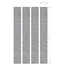 Akoestische wandelementen, 4 stuks, geluiddemper klasse C, bevestiging met magneetstrips, B 250 x H 2000 mm, vlies, grijs gemoffeld