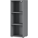 Aktenregal Aalborg, 2 verstellbare Einlegeböden, Möbelgleiter, Spanplatte melaminharzbeschichtet, B 450 x T 400 x H 1200 mm, graphit