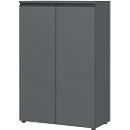 Aktenschrank Aalborg, 2 Türen, 2 Fachböden, Möbelgleiter, melaminharzbeschichtet, B 810 x T 400 x H 1200 mm, graphit