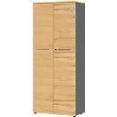 Aktenschrank Agenda Home, 5 OH, abschließbar, B 800 x T 400 x H 1970 mm, Graphit/Eiche