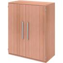 Aktenschrank BARI, 3 Ordnerhöhen, 2 Böden, B 819 x T 430 x H 1117 mm, Buche-Dekor