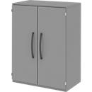 Aktenschrank BARI, 3 Ordnerhöhen, 2 Böden, B 819 x T 430 x H 1117 mm, mittelgrau/mittelgrau