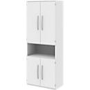 Aktenschrank BARI, 6 OH, 3 Böden, 1 offenes Fach, B 819 x T 430 x H 2174 mm, weiß