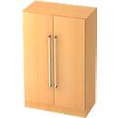 Aktenschrank TARVIS, mit Griff ohne Schloss, 3 Ordnerhöhen, B 800 x T 420 x H 1270 mm, Buche-Dekor