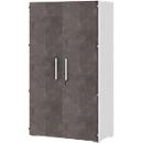Aktenschrank TEQSTYLE, 6 OH, B 800 x T 419 x H 2185 mm, abschließbar, Weiß/Quarzit