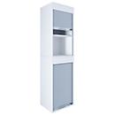 Aktos XL rolluikkast, 4 dossierhoogtes, afsluitbaar, beugelgreep, B 500 x D 400 x H 1860 mm, hout, wit