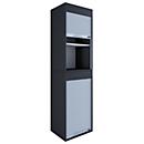 Aktos XL rolluikkast, 4 dossierhoogtes, afsluitbaar, beugelgreep, B 500 x D 400 x H 1860 mm, hout, zwart