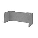 Akustik-Trennwand, für 1600 mm breite Schreibtische, Schallabsorberklasse C, Kabelführung, B 1540 x T 650 x H 605 mm, Schallschutzvlies, grau-meliert