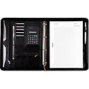 Alassio ring binder Massa, DIN A4, synthetic leather, with calculator, black