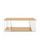 Albi salontafel, B 1000 x D 550 x H 360 mm, metalen frame/gestrekt blad met echt houtfineer, licht eiken/wit gelakt