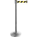 ALLROUNDLINE strap post, made of stainless steel, strap dimensions L 4000 x W 50 mm, set of 2, black/yellow hatched