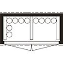 Almacén de bombonas de gas SAFE LIF GM 224, con bastidor de fondo y con rejilla galv.