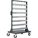 Almacén para piezas pequeñas Schäfer Shop Select, con ruedas, 4 ruedas, sin cajones transparentes, Alt. 1450 x An. 825 x Prof. 550 mm, acero, gris antracita RAL 7016