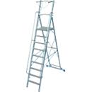 Alu-Stufen-Stehleiter, mit grosser Standplattform, mit Sicherheitsbügel und Kette, 9 Stufen