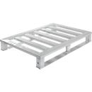 Aluminium pallets, geanodiseerd, aan 4 zijden onderrijdbaar, L 1200 x B 800 x H 150 mm, 5 mm dik, tot 1000 kg