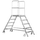 Aluminium- platformtrap, tweezijdig begaanbaar, verrijdbaar