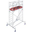 Aluminum mobile scaffold tower KRAUSE Series 10, 200 kg/m², TÜV-tested, height-adjustable castors, L 2000 x W 750 x H 4400 mm