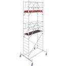 Aluminum mobile scaffold tower KRAUSE Series 10, 200 kg/m², TÜV-tested, height-adjustable castors, L 2000 x W 750 x H 6400 mm