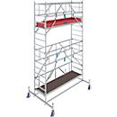 Aluminum mobile scaffold tower KRAUSE Series 10, 200 kg/m², TÜV-tested, height-adjustable castors, L 2500 x W 750 x H 5400 mm