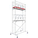 Aluminum mobile scaffold tower KRAUSE Series 10, 200 kg/m², TÜV-tested, height-adjustable castors, L 2500 x W 750 x H 6400 mm