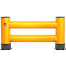 Ampere Doppel-Rammschutzplanke Rack-Mammut®, Kunststoff, L 1200 x H 600 mm, verkehrsgelb