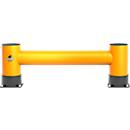 Ampere Einzel-Rammschutzplanke Rack-Mammut®, Kunststoff, L 1200 x H 400 mm, verkehrsgelb