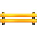 Ampere Rammschutz-Barriere Rack-Mammut®, Doppelplanke, Kunststoff, L 2000 x H 690 mm, verkehrsgelb
