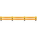 Ampere Rammschutz-Barriere Rack-Mammut®, Doppelplanke, Kunststoff, L 6000 x H 690 mm, verkehrsgelb
