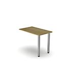 Anbautisch NEVADA, Quadratrohrfuß, B 1000 x T 600 x H 740 mm, Eiche-Dekor/alusilber