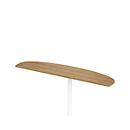 Ansatztisch PLANOVA BASIC, Ellipsenform, B 1800 x T 400 mm, Kirsche Romana-Dekor/weiß