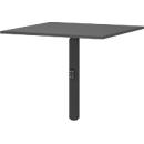 Ansatztisch Porto, mechanisch höheneinstellbar, Stützfuß, B 800 x T 800 x H 680-910 mm, schwarz/graphit