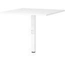 Ansatztisch Porto, mechanisch höheneinstellbar, Stützfuß, B 800 x T 800 x H 680-910 mm, weiß/weiß