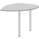 Ansatztisch rechts BARI, 2 Stützfuße, Form B, Bogen, B 1050 x T 1260 x H 680-820 mm, hellgrau