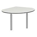 Ansatztisch TEQSTYLE, Tropfen, B 1140 x T 1140 x H 680 - 820 mm, weiß/weiß