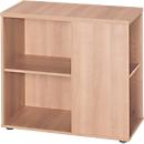 Anstellcontainer TARA, 4 offene Regalfächer, B 400 x T 800 x H 720 mm, Nussbaum-Dekor