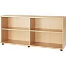 Anstellregal, aus Holz, 2 Fachböden, B 1600 mm x T 421 x H 750 mm, Ahorn
