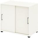 Anstellschrank TEMPIO, aus Holz, 2 Schiebetüren, 2 OH, B 800 x T 430 x H 740 mm, weiß/weiß