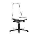 Arbeitsstuhl bimos NEON, Permanentkontakt, Grundmodell ohne Polsterelement, mit Gleitern, Flexband grau