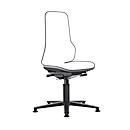 Arbeitsstuhl bimos NEON, Synchronmechanik, Grundmodell ohne Polsterelement, mit Gleitern, Flexband blau