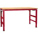 Arbeitstisch Ergo, Elektro-Hydraulik, Platte Multiplex, 1750 x 800 mm, rubinrot