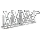Arceaux pour vélos WSM, 2 côtés, p. pneus jusqu'à 55 mm de large, l. 2160 x P 390 x H 800 mm, acier galvanisé, 8 places de stationnement