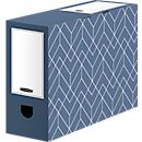 Archiefdozen Décor BANKERS BOX - FSC gerecycled karton - rug 100 mm - leisteenblauw - 5 stuks