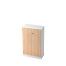 Archiefkast 3 ordnerhoogten, B 800 x D 420 x H 1270 mm, afsluitbaar, wit/eiken