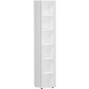 Archiefkast ALICANTE, 6 ordnerhoogten, 5 legborden, glasdeur links, B 400 x D 400 x H 2160 mm,