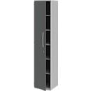 Archiefkast BARI, 6 ordnerhoogten, 5 legborden, slot, deuraanslag links, B 427 x D 430 x H 2174 mm, lichtgrijs/antraciet