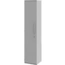 Archiefkast BARI, 6 ordnerhoogten, 5 legborden, slot, deuraanslag links, B 427 x D 430 x H 2174 mm, lichtgrijs