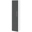 Archiefkast BARI, 6 ordnerhoogten, 5 legborden, slot, deuraanslag links, B 427 x D 430 x H 2174 mm, wit/antraciet