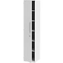 Archiefkast BARI, 6 ordnerhoogten, 5 legborden, slot, deuraanslag links, B 427 x D 430 x H 2174 mm, wit