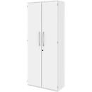 Archiefkast BARI, 6 ordnerhoogten, met middenwand, B 1000 x D 430 x H 2174 mm, wit/wit/aluminium